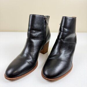 Madewell Black Leather Heeled Ankle Boots